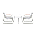 Livsip 3PCS Outdoor Bistro Set Textilene Chairs 50cm Coffee Table White - product image 6