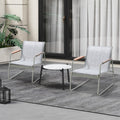 Livsip 3PCS Outdoor Bistro Set Textilene Chairs 50cm Coffee Table White - product image 8