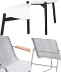 Livsip 3PCS Outdoor Bistro Set Textilene Chairs 50cm Coffee Table White - product image 9