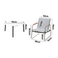 Livsip 3PCS Outdoor Bistro Set Textilene Chairs 70cm Coffee Table White - product image 4