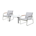 Livsip 3PCS Outdoor Bistro Set Textilene Chairs 70cm Coffee Table White - product image 5