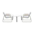 Livsip 3PCS Outdoor Bistro Set Textilene Chairs 70cm Coffee Table White - product image 6