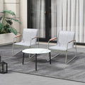 Livsip 3PCS Outdoor Bistro Set Textilene Chairs 70cm Coffee Table White - product image 8