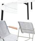 Livsip 3PCS Outdoor Bistro Set Textilene Chairs 70cm Coffee Table White - product image 9