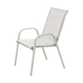 Livsip 2x Outdoor Stackable Patio Dining Chairs Bistro Set Beige - product image 5