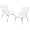 Livsip 2x Outdoor Stackable Patio Dining Chairs Bistro Set White - product image 2