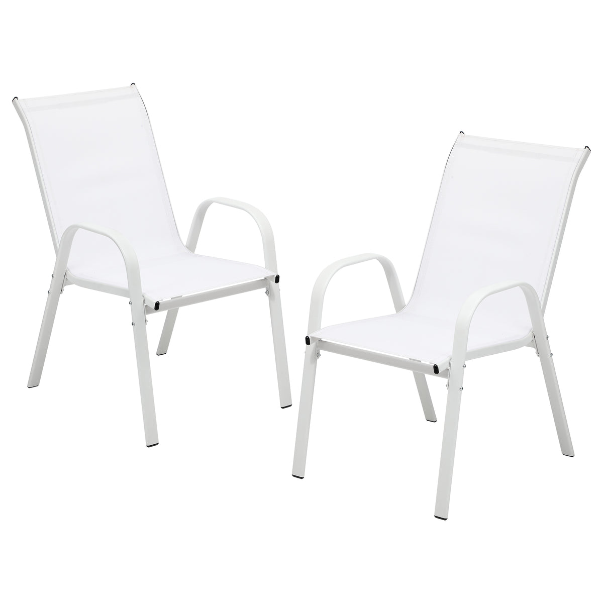 Livsip 2x Outdoor Stackable Patio Dining Chairs Bistro Set White - product image 2