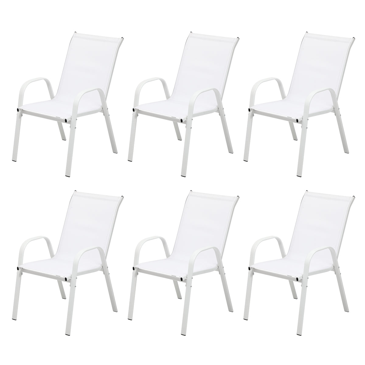 Livsip 6x Outdoor Stackable Patio Dining Chairs Bistro Set White - product image 2