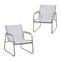 Livsip 2x Outdoor Textilene Armchairs Patio Garden Lounge Chairs Grey - product image 2