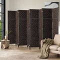 Oikiture 8-Panel Foldable Room Divider - Brown