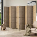 Oikiture 8-Panel Foldable Room Divider - Natural