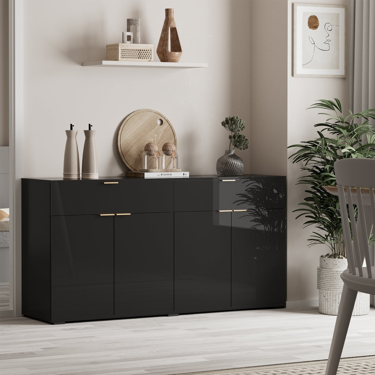 Oikiture Buffet Sideboard - Black