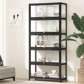 Oikiture 5-Tier Acrylic Storage Cabinet - Black