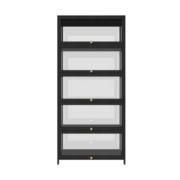 Oikiture 5-Tier Acrylic Storage Cabinet - Black