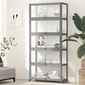 Oikiture 5-Tier Acrylic Storage Cabinet - Grey
