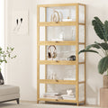 Oikiture 5-Tier Acrylic Storage Cabinet - Natural