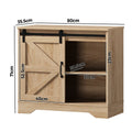 Oikiture Sliding Doors Buffet Sideboard - Natural