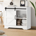 Oikiture Sliding Doors Buffet Sideboard - White