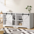 Oikiture Sliding Doors Buffet Sideboard - White