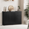 Oikiture Buffet Sideboard 2 Drawers and 3 Doors - Black