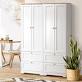 Oikiture Sideboard Cabinet 2 Drawers and 2 Doors - Set of 2