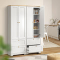 Oikiture Sideboard Cabinet 2 Drawers and 2 Doors - Set of 2