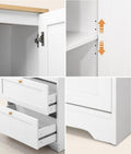Oikiture Sideboard Cabinet 2 Drawers and 2 Doors - Set of 2