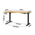 Oikiture 145cm Electric Standing Desk - Black