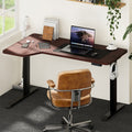 Oikiture 145cm Electric Standing Desk - Walnut