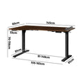 Oikiture 145cm Electric Standing Desk - Walnut