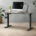 Oikiture 140cm Electric Standing Desk - Grey Oak