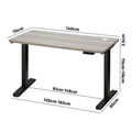 Oikiture 140cm Electric Standing Desk - Grey Oak