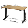 Oikiture 150cm Electric Standing Desk - Oak