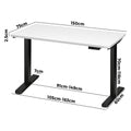Oikiture 150cm Electric Standing Desk - White