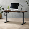Oikiture 160cm Electric Standing Desk - Walnut