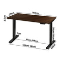 Oikiture 160cm Electric Standing Desk - Walnut