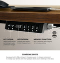 Oikiture 160cm Electric Standing Desk - Walnut
