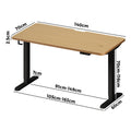Oikiture 140cm Electric Standing Desk - Oak