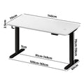 Oikiture 140cm Electric Standing Desk - White