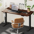 Oikiture 140cm Electric Standing Desk - Walnut