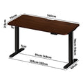Oikiture 140cm Electric Standing Desk - Walnut