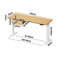 Oikiture 160cm Electric Standing Desk - Oak