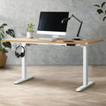 Oikiture 120cm Electric Standing Desk - Oak