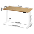 Oikiture 120cm Electric Standing Desk - Oak