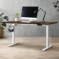 Oikiture 150cm Electric Standing Desk - Walnut