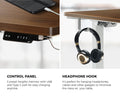Oikiture 150cm Electric Standing Desk - Walnut