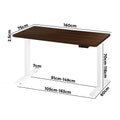 Oikiture 160cm Electric Standing Desk - Walnut