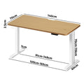 Oikiture 140cm Electric Standing Desk - Oak