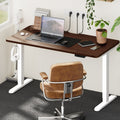 Oikiture 140cm Electric Standing Desk - Walnut