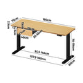 Oikiture 160cm Electric Standing Desk - Oak